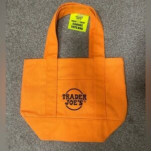 Trader Joe's Orange Canvas Mini Tote Bag, Limited Edition, Halloween 🎃